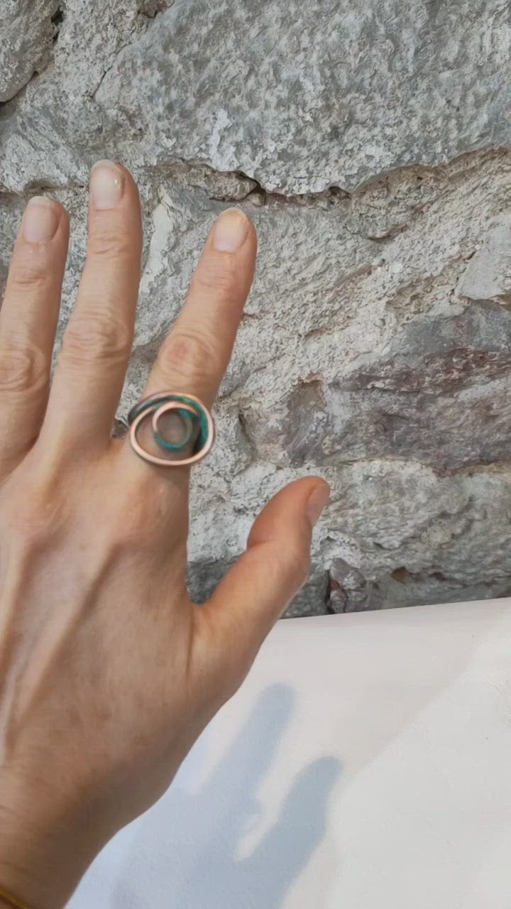 Copper hot sale patina ring